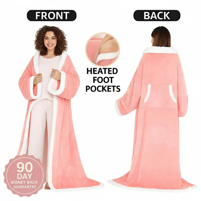 Wearable heated blanket